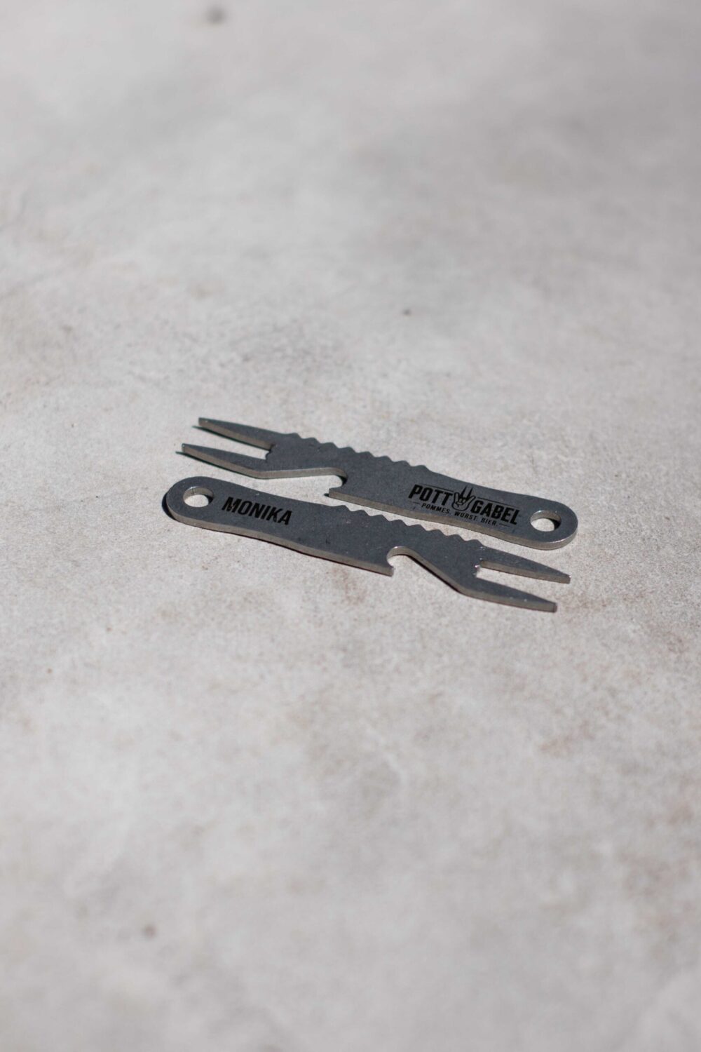 Personalisierte POTTGABEL mit Lasergravur aus 304 Edelstahl